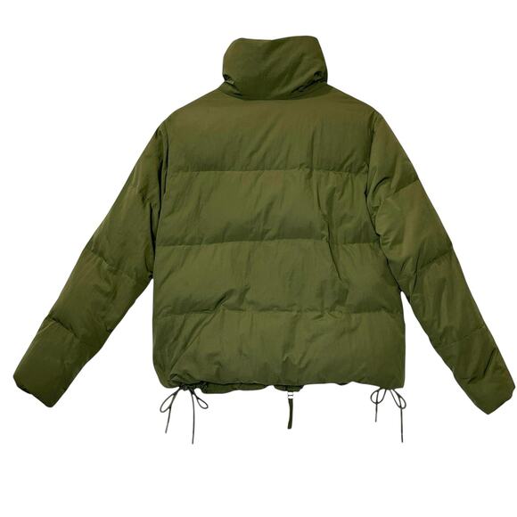 Everlane Puffer Down Filled Bomber Coat Green Women XS Pockets - Picture 4 of 14